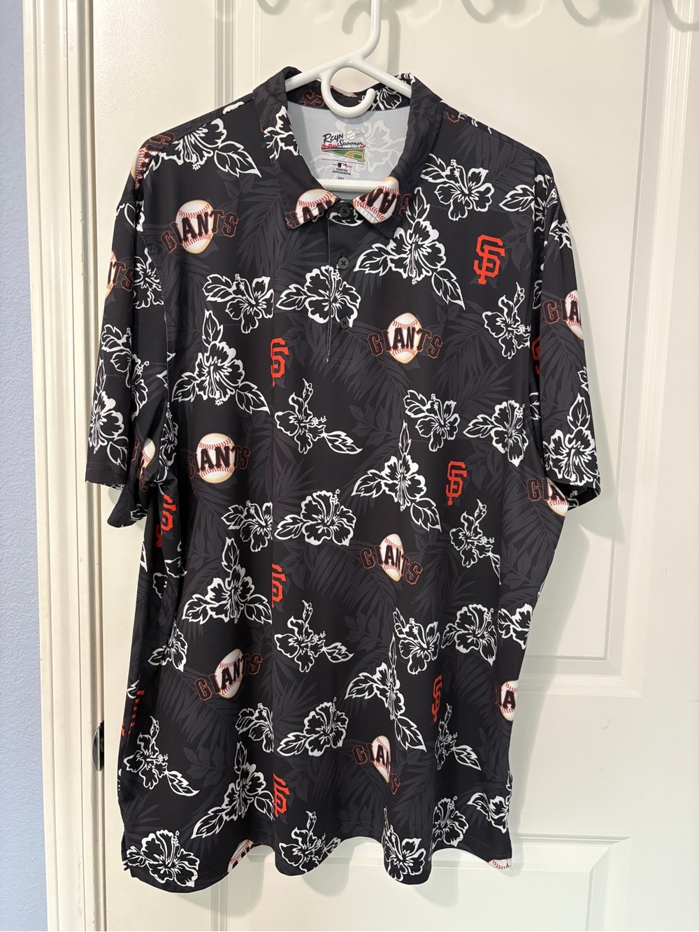 Reyn Spooner SF Giants Hawaiian Polo Shirt 2XL MLB
